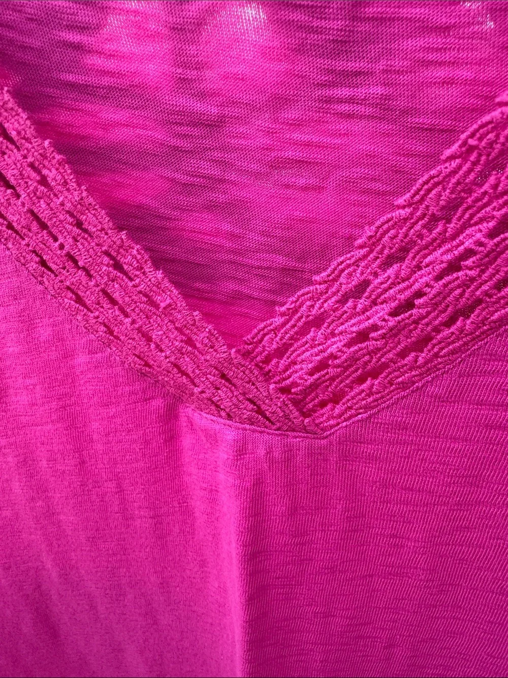 Talbots Bright Magenta V-Neck Short Sleeve Tee